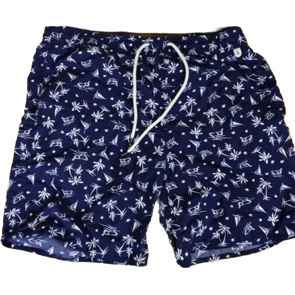 Polo Ralph Lauren Mens XL Sailboat All Over Print Swim Trunks Lined Drawstring - Picture 1 of 6